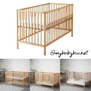 IKEA🇸🇪 SNIGLAR Baby Cot - Beige 60x120 cm & Mattress