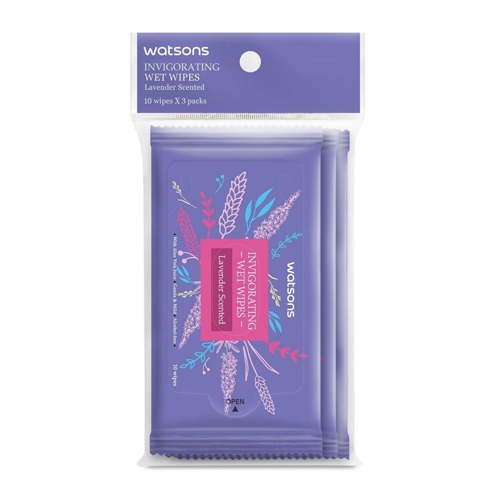 Watsons Wet Tissues Lavender (10s x 3)