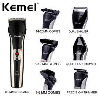 【MalaysiaPlug】Kemei Rechargeable Electric Hair Trimmer Nose Clipper Shaver Ceramic Titanium Blade Beard Razor Kit