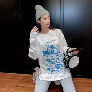 🌈Fashion Queen 👑 2021 Korean Version of Ins Loose hoodie Oversized Thin Top Blouse Autumn Hong Kong Style Women Long Sleeve outerwear clothes