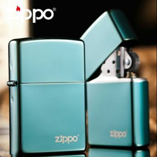 Zippo High Polished Tifanny Ice With Logo Lighter