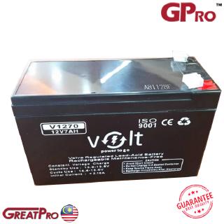 GPRO VOLT BATTERY 12V 7AH VALVE REGULATED LEAD-ACID BATTERY RECHARGEABLE MAINTENANCE-FREE -GREATPRO