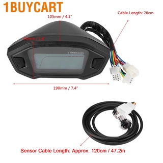 Motorcycle Digital Colorful LCD Speedometer Odometer Tachometer W/ Speed Sensor