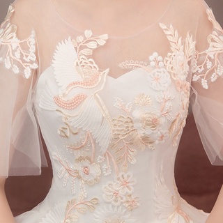△Gaun pengantin bintang 2020 gaun pengantin bahu-ke-bahu gaya Korea baru Korea adalah anak-anak yang kurus dan kecil pad