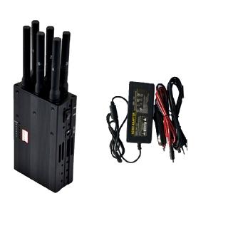 DX Handheld 6 Bands WIFI Cell Phone Signal Jammer for 2G 3G 4G CDMA/GSM, DCS/PCS - EU Plug