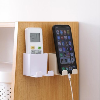Punch-free Air Conditioning TV Remote Control Storage Box Wall-mounted Storage Rack Mobile Phone Storage Case Living Room Multi-function Holder