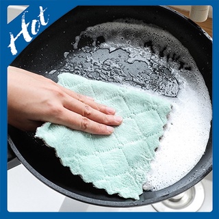 Ready stock Home livingSuper Absorbent Cleaning Cloth | kain lap dapur | clothdish kitchen | tuala dapur | microfiber kitchen towel Soft Absorbent Dish Towels Washclothes Quick Drying Dish Rags Reusable Dishcloth Home Kitchen Cleaning Cloth