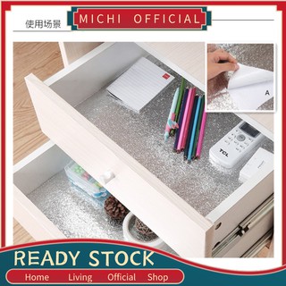 MICHI self-adhesive PVC wallpaper ＆Kitchen greaseproof Cabinet moisture-proof aluminum foil sticker