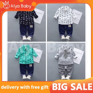 2PCS/SET Baby Boy's Clothing Set Summer Boy Clothing Suit Baby Boy Shirt+Pants Infant
