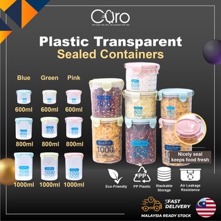 CURO Plastic Transparent Sealed Containers Kitchen Food Beans Nuts Storage Box Airtight Container Bekas Kedap Udara