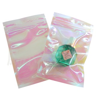 100Pcs Holographic Foil Glitter mylar foil ziplock Bag rainbow bag iridescent Self Sealing mobile phone bag power bank bag Envelope Packaging