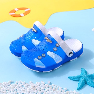 Ready Stock _ Children's Slippers Summer Boys Toe Cap Sandals Outer Wear Beach Shoes Men's Anti-Sli