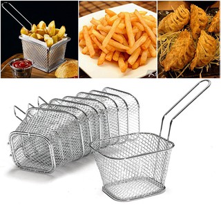 Chips Mini Frying Basket Strainer Stainless Steel Fryer Basket Sink Strainer