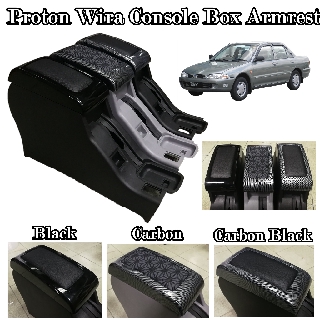 Proton Wira Console Box Armrest / Arm Rest - Black / Carbon / Carbon Black