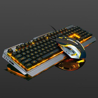🔥V1 USB Wired Ergonomic Backlit Mechanical Feel Gaming Keyboard Mouse Set