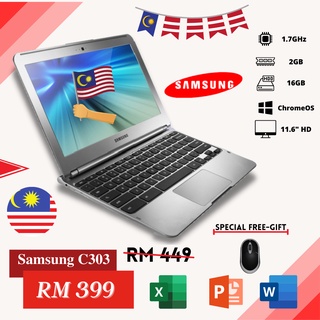 Samsung C303 chromebook 🔥READY STOCK🔥 (A+ Grade) 16GB samsung chromebook laptops murah