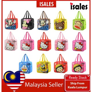 Ready Stock Isales Waterproof Cartoon Kids Picnic Lunch Box Bag Tuition bag