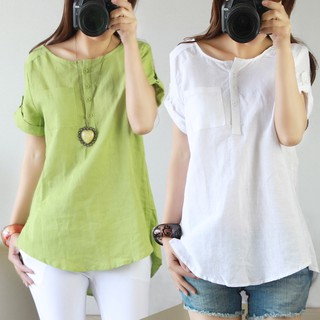 Spot ★ cotton and linen women's shirt linen women's blouse Mori women's cloth li