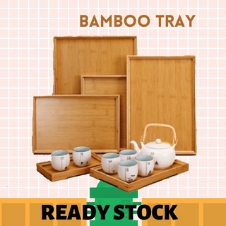Tray Rectangular Bamboo Handmade Serving Tray Small Size