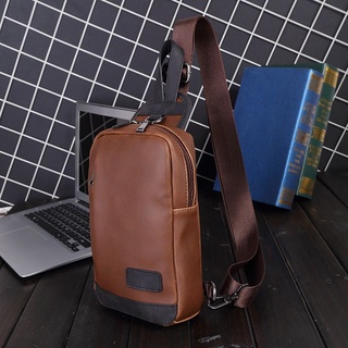 🇲🇾 READY STOCK | Leather Bag Brown Sling Bag Waist Bag Cross Body Bag Bag Silang Bag Lelaki