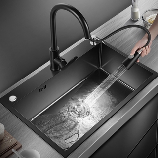 Kitchen Nano Sink Single Sink 304 Stainless Steel Black Sink