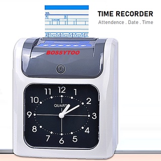 Wall Mount Electronic Analog Clock Time Recorder Machine Attendance Employee Payroll Office Factory Punch Card