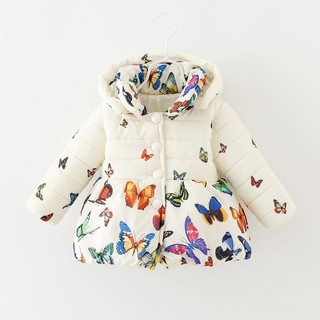 Toddler Baby Girls Cotton Coat Jacket Infants Kid Butterfly Outwear