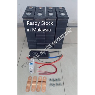(Free Gift)Rechargeable 3.2V 200Ah LiFePO4 Battery 1 set (4 units) 100A 4S (Ready Stock in Malaysia)