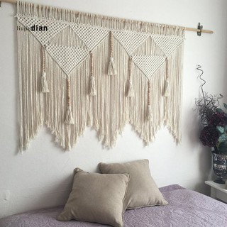 Macrame Wall Hanging Handwoven Bohemian Cotton Rope Boho Tapestry Home Decor Creamy-White