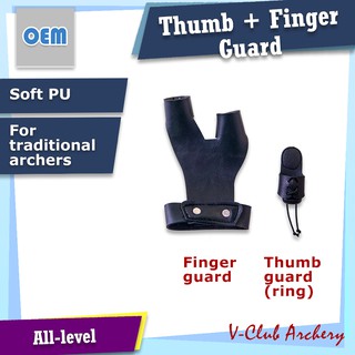 Archery Traditional Archer Protective Gear - Finger Guard & Thumb Guard For Right Handed Archer