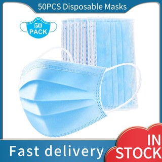 50pcs 3 ply Face Masks Anti-Dust Maska Disposable Protect Filter mask Earloop Non-Woven Mouth Cover Masks for adults