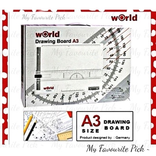 Ready stock 👍WORLD DRAWING BOARD A3 TECHNICAL DRAWING BOARD (WHITE)