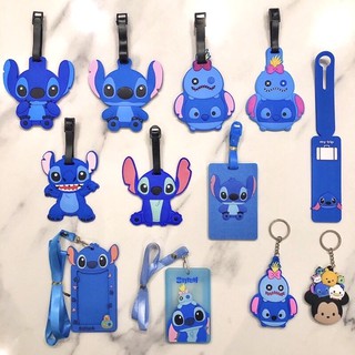 Stitch Tsumtsum Luggage Tag ID Card Holder Passport Cover Keychain Lanyard Accessories Disney Lilo Cute Lovely Silicon