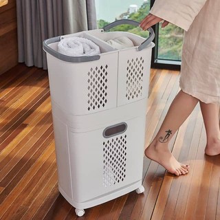 [READY STOCK] Removable Laundry Basket Classification Thickened Storage Rack Household Storage Bucket