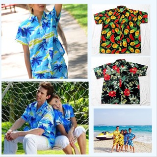 Summer Men Women Hawaii Beach Shirt Short Sleeve Floral Loose Casual Shirts Tops