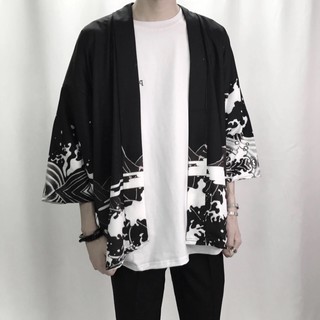 YT Men’s Kimono Japan Style Clothes Streetwear Casual Cardigan Outwear