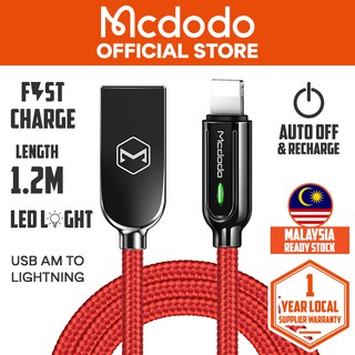 Mcdodo Smart Series 2.4A Auto Disconnect & Recharge Lightning Data Cable 1.2M CA526