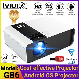 🔥Supper Cost-effective🔥 VIUIO G86 Full HD 1080P 3000 lumens Android Portable Mini LCD Led Projectors Home Theater Support WiFi HDMI/AV/VGA/USB/TF Card