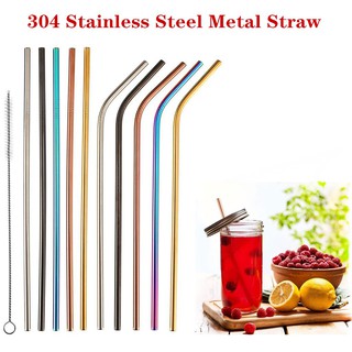 1 pcs Reusable Drinking 304 Stainless Steel Metal Straw Straight/Drinking Straws/Scratchproof Pouch