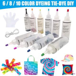 MCL Tie Dye Kits 6/8/10 Colors Tie-Dye Kit Fabric Textile Paints Colorful Tie Dying Sets DIY Handmade Project