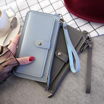 New Women's Long Multi-functional Zipper Purse Ulti-card Hand-held Buckle Student Wallet