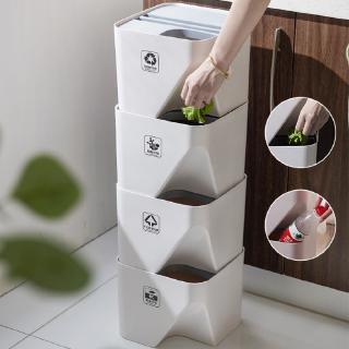 Kitchen Bathroom Trash Can Stacked Sorting Trash Bin Recycling Household Garbage