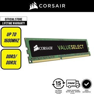 CORSAIR VALUE SELECT 4GB/8GB DDR3/DDR3L 1600MHz DIMM DESKTOP PC RAM