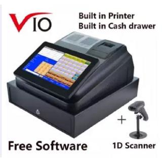 Vio 10.1 Inch Touch Pos System Cash Register+ FREE SOFTWARE+ Receipt Printer+ Cash Drawer+ USB 1D Barcode Scanner