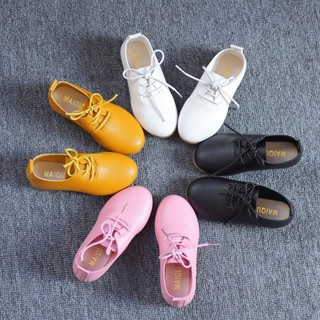 Fashion Girls Shoes Toddler Big Kids Leather Shoes Lace-up British Style 21-36 (1)