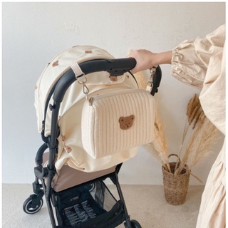 Korea Dottodot Baby Stroller Bag Multifunctional Bear Mommy Walking Handy Tool Accessory Storage (1)