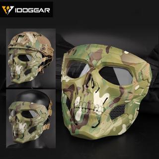 IDOGEAR Tactical Ful Face Mask Skull Protective Scary Devil Duty Army Mask CS Wargame Cosplay Sport Protective Hiking Camping Tactical Gear Survival Kit (1)