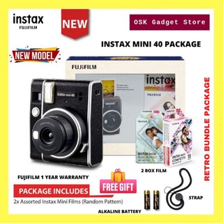 Fujifilm Instax Mini 40 package Retro Design Instant Film Camera | Bundle 2 Box Film