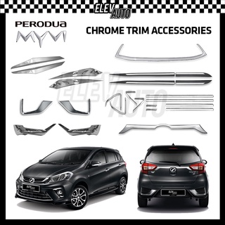 Perodua Myvi 2018 - 2021 CHROME Trim Accessories GearUp Gear Up Bodykit Skirting Spoiler Bumper Grille 2019 2020