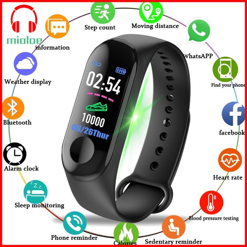 🔥 Ready Stock 🔥 M3 Smart Watch Men Women Heart Rate Monitor Blood Pressure Watch for ios android